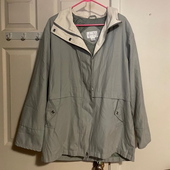 Worthington Jackets & Blazers - Womens Worthington Pale Green Windbreaker Vintage Jacket Size Large